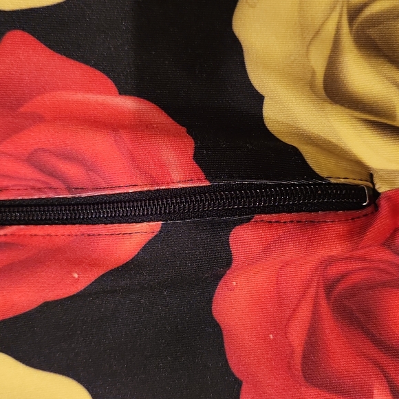 Roses of yellow &red high waisted bottoms sequins bikini top. - Picture 8 of 8